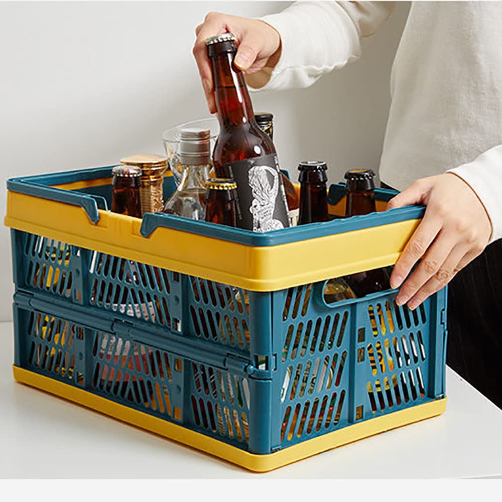 Amazon.co.jp: 収納ボックス 折りたたみバスケット ハンドル付